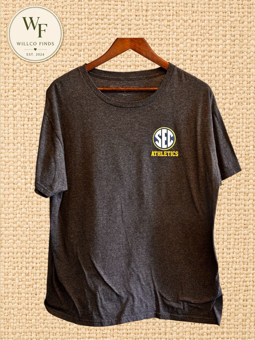 The Varsity SEC Conference Athletics Men’s Charcoal Short Sleeve Tee Large